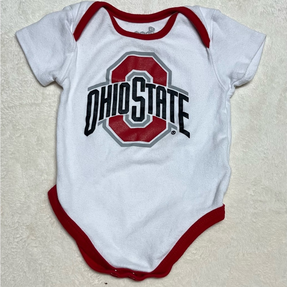 Ohio State Baby Bodysuit - White and Red